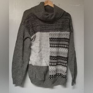 Chaps Women's Gray Sweater Size Medium Long Sleeve Knitted